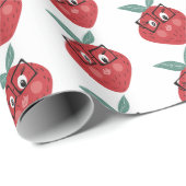 Stomme aardbei Cartoon hand getrokken droogkast Cadeaupapier (Rol Hoek)