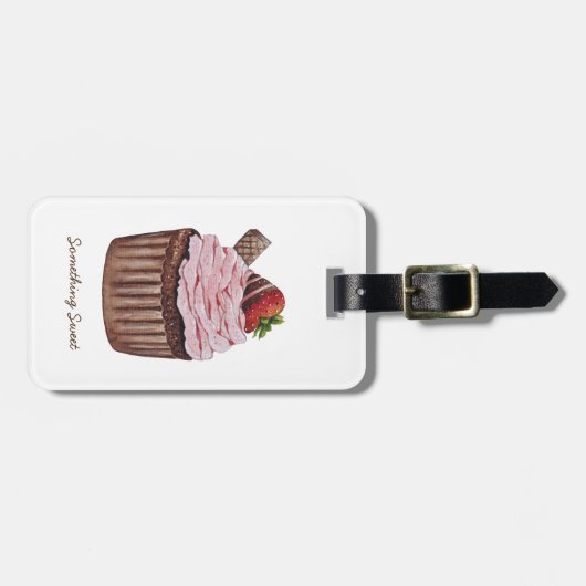Stomme aardbeienbrood in Waterverf Bagagelabel (Voorkant horizontaal)