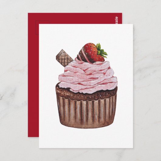 Stomme aardbeienbrood in Waterverf Briefkaart (Voorkant / Achterkant)