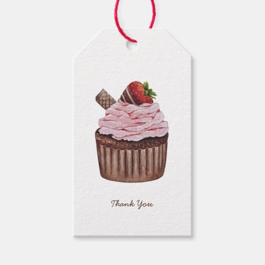 Stomme aardbeienbrood in Waterverf Cadeaulabel (Voorkant)