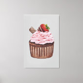 Stomme aardbeienbrood in Waterverf Canvas Afdruk (Voorkant)