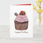 Stomme aardbeienbrood in Waterverf Kaart (Gele Bloem)