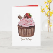 Stomme aardbeienbrood in Waterverf Kaart (Gele Bloem)