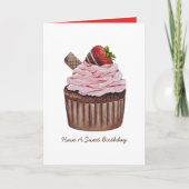 Stomme aardbeienbrood in Waterverf Kaart (Voorkant)