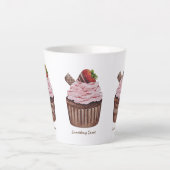 Stomme aardbeienbrood in Waterverf Latte Mok (Voorkant)