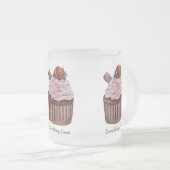 Stomme aardbeienbrood in Waterverf Matglas Koffiemok (Voorkant rechts)