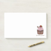Stomme aardbeienbrood in Waterverf Post-it® Notes (Op bureau)
