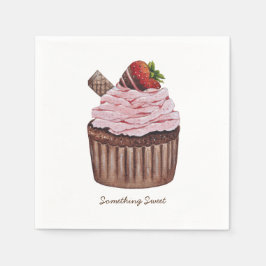 Stomme aardbeienbrood in Waterverf Servet