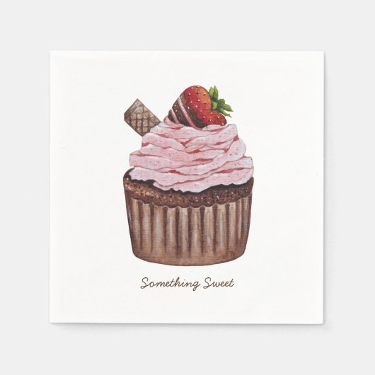 Stomme aardbeienbrood in Waterverf Servet (Voorkant)