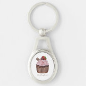 Stomme aardbeienbrood in Waterverf Sleutelhanger (Voorkant)