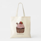 Stomme aardbeienbrood in Waterverf Tote Bag (Achterkant)