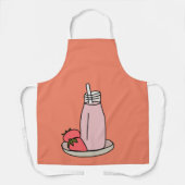 Stomme aardbeienmolenroze en wit schort (Voorkant)