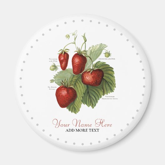Stomme  aardbeienvariëteiten Jouw naam toevoegen Magneet (Voorkant)