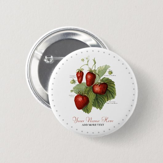 Stomme  aardbeienvariëteiten Jouw naam toevoegen Ronde Button 5,7 Cm (Voorkant /achterkant)