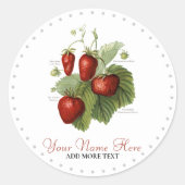 Stomme  aardbeienvariëteiten Jouw naam toevoegen Ronde Sticker (Voorkant)