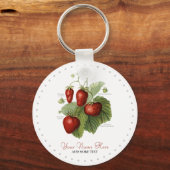Stomme aardbeienvariëteiten Jouw naam toevoegen Sleutelhanger (Voorkant)