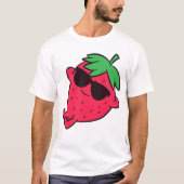 Stomme aardbeienvruchten die luie aardbei verzacht t-shirt (Voorkant)