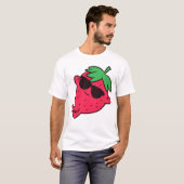 Stomme aardbeienvruchten die luie aardbei verzacht t-shirt (Voorkant volledig)