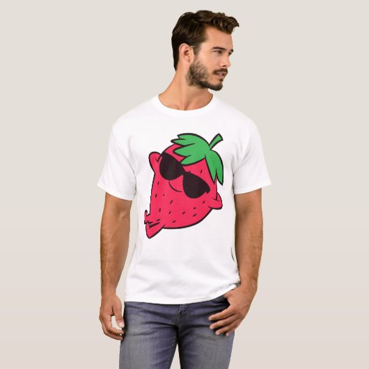 Stomme aardbeienvruchten die luie aardbei verzacht t-shirt (Voorkant volledig)