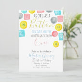 Stomme als de partijuitnodiging van het knoopkind kaart (Staand voorkant)