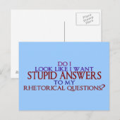 Stomme antwoorden op mijn retorische vragen? briefkaart (Voorkant / Achterkant)