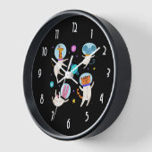 Stomme astronautdieren die in de ruimte zweven (Hoek)