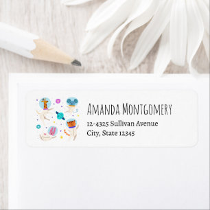 Stomme astronautdieren die in de ruimte zweven etiket