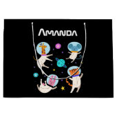 Stomme astronautdieren die in de ruimte zweven groot cadeauzakje (Voorkant)