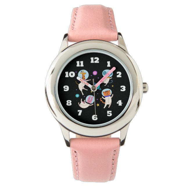 Stomme astronautdieren die in de ruimte zweven horloge (Voorkant)