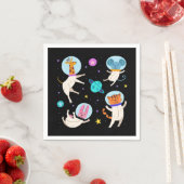 Stomme astronautdieren die in de ruimte zweven servet (Insitu)