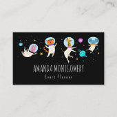 Stomme astronautdieren die in de ruimte zweven visitekaartje (Voorkant)