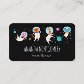 Stomme astronautdieren die in de ruimte zweven visitekaartje (Voorkant)