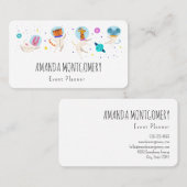 Stomme astronautdieren die in de ruimte zweven visitekaartje (Voorkant / Achterkant)