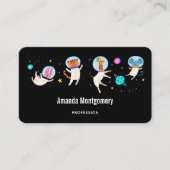 Stomme astronautdieren die in de ruimte zweven visitekaartje (Voorkant)