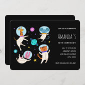 Stomme astronautdieren die in de ruimtevaart zweve kaart (Voorkant / Achterkant)