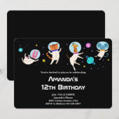 Stomme astronautdieren die in de ruimtevaart zweve kaart (Voorkant / Achterkant)