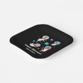 Stomme astronautdieren die in de ruimtevaart zweve papieren bordje (Gebogen)