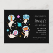 Stomme astronautdieren die in de ruimtevaart zweve uitnodiging briefkaart (Voorkant)