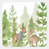 Stomme Baby in bossen Vierkante Sticker (Voorkant)