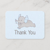 Stomme baby olifant met blauw potlood Hartelijk da Informatiekaartje (Voorkant)