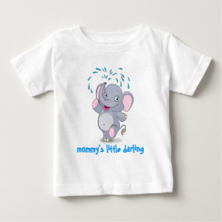 Stomme baby olifant met mama's kleine schat