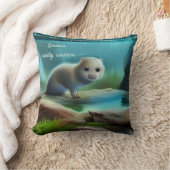 Stomme baby otter in vijver kussen (Deken)