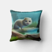 Stomme baby otter in vijver kussen (Achterkant)