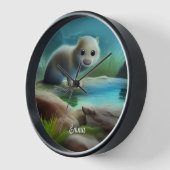 Stomme baby otter in vijver - personaliseerbaar (Hoek)