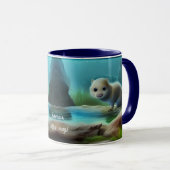 Stomme baby otter in vijver - personaliseerbaar mok (Voorkant rechts)
