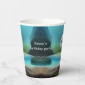 Stomme baby otter in vijver - personaliseerbaar papieren bekers (Links)