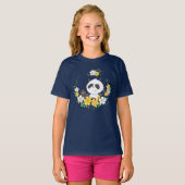 Stomme baby panda bloemen woeden t-shirt (Voorkant volledig)