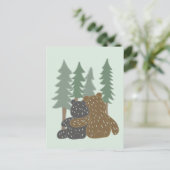 Stomme Beren in de bosblanco Dag van de Aarde Briefkaart (Staand voorkant)