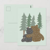 Stomme Beren in de bosblanco Dag van de Aarde Briefkaart (Voorkant / Achterkant)