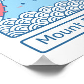 Stomme berg Fuji Japan Doodle Wall Decor Poster (Hoek)